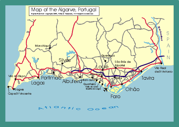 Map of Algarve